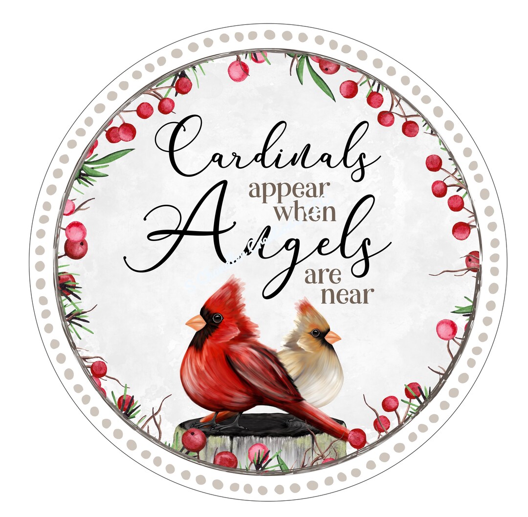 Cardinal Wreath Sign,christmas Cardinal,christmas Wreath Sign,metal ...