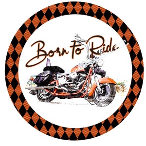 Born to Ride Motorcycle Wreath Sign,Motorcycle Wreath Sign,Wreath Sign,Metal Wreath Sign,Round Wreath Sign