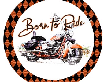 Born to Ride Motorcycle Wreath Sign,Motorcycle Wreath Sign,Wreath Sign,Metal Wreath Sign,Round Wreath Sign