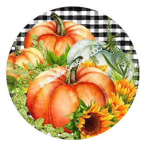 Fall Wreath Sign, Pumpkin Wreath Sign,Autumn Wreath Sign,Pumpkins,Round Wreath Sign,Metal Wreath Sign,Door Decor,Signs for Wreaths,Welcome