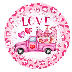 Valentine Wreath Sign, Love Wreath Sign, Valentine Gnome Wreath Sign, Wreath Signs, Signs for Wreaths, Metal Wreath sign