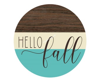 Hello Fall Wreath Sign,Fall Wreath Sign,Wreath Sign, Metal Wreath Sign,Signs for Wreaths, Round Wreath Signs, Door Decor, Boho Wreath Sign