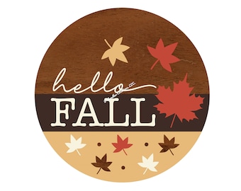 Hello Fall Wreath Sign,Fall Wreath Sign,Wreath Sign, Metal Wreath Sign,Signs for Wreaths, Round Wreath Signs, Door Decor, Boho Wreath Sign
