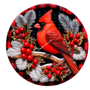 Cardinal Wreath Sign, Red Cardinal Wreath Sign, Wreaths Signs, Signs for Wreaths, Metal Wreath Sign, Door Decor, Christmas Wreath Sign