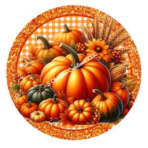 Pumpkin Wreath Sign, Fall Wreath Sign, Sign for Wreaths, Wreath Sign, Wreath Attachment, Sublimation Wreath Sign
