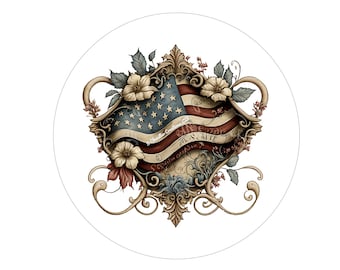 Patriotic Wreath Sign, Metal Wreath Sign, Signs for Wreaths, Wreath Signs, July 4th Sign,4th of July, Metal Wreath Sign, Round Wreath Sign