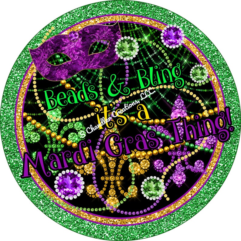 Beads and Bling Its a Mardi Gras Thing Wreath Signmardi Gras - Etsy