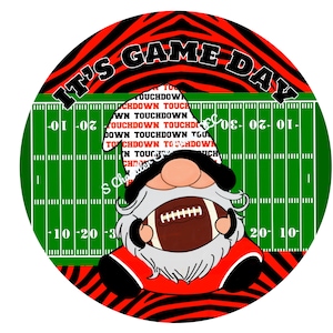 Its game day Wreath Sign, Gnome Football,Football Wreath Sign,Metal Wreath Sign,Round Wreath Sign,Signs for Wreaths