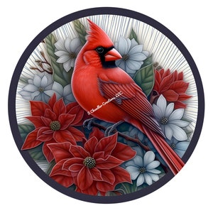 Cardinal Wreath Sign, Red Cardinal Wreath Sign, Wreaths Signs, Signs for Wreaths, Metal Wreath Sign, Door Decor, Poinsettia