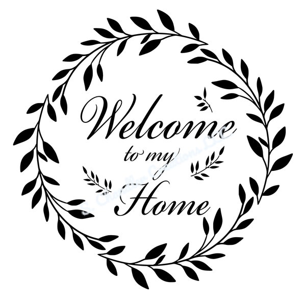 Welcome to my Home Wreath sign,Welcome Wreath Sign, Metal Wreath Sign, Round Wreath Sign, Signs for Wreaths, UV Coated Metal Sign