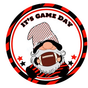 Its game day Wreath Sign, Gnome Football Wreath Sign,Football Wreath Sign, Wreath sign,Wreath attachment,Door hanger,Football wreath sign