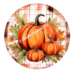 Pumpkins Wreath Sign,Autumn Wreath Sign,Fall Wreath Sign,Round Wreath Sign,Metal Wreath Sign,Signs for Wreaths
