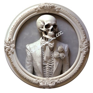 Halloween Wreath Sign, White Skeleton Wreath Sign, Metal Wreath Sign, Round Wreath Sign, Sign for Wreaths, Wreath Signs, Top Hat