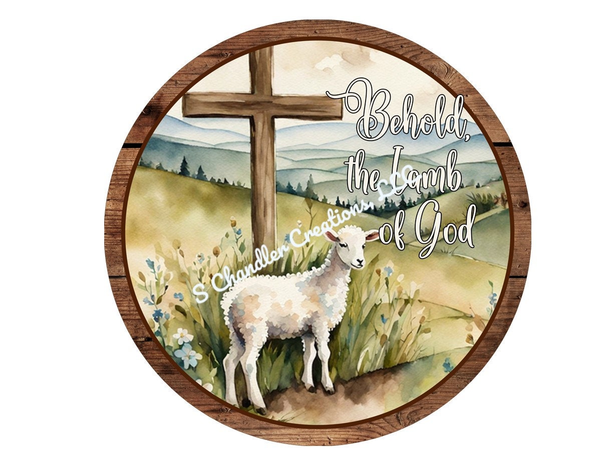 Behold the Lamb of God Wreath Sign,easter Wreath Sign, Signs for ...