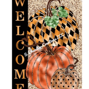Welcome Wreath Sign, Fall Wreath Sign, Pumpkin Wreath Sign, Signs for Wreaths, Metal Wreath Sign, Round Wreath Sign, S Chandler Creations