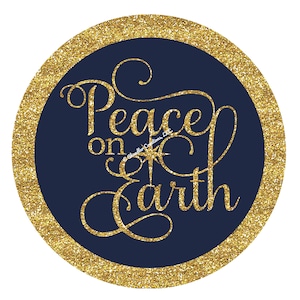 Peace on Earth Wreath sign,Religious Wreath Sign,Christmas Wreath sign,Navy,Gold,Wreath sign,Wreath attachment,,wreath supplies