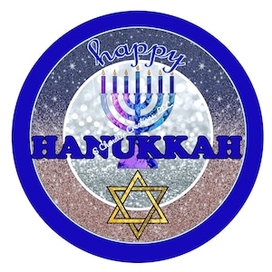 Happy Hanukkah Wreath Sign,Hanukkah Wreath Sign,Metal Wreath Sign,Round Wreath Sign,Signs for Wreaths