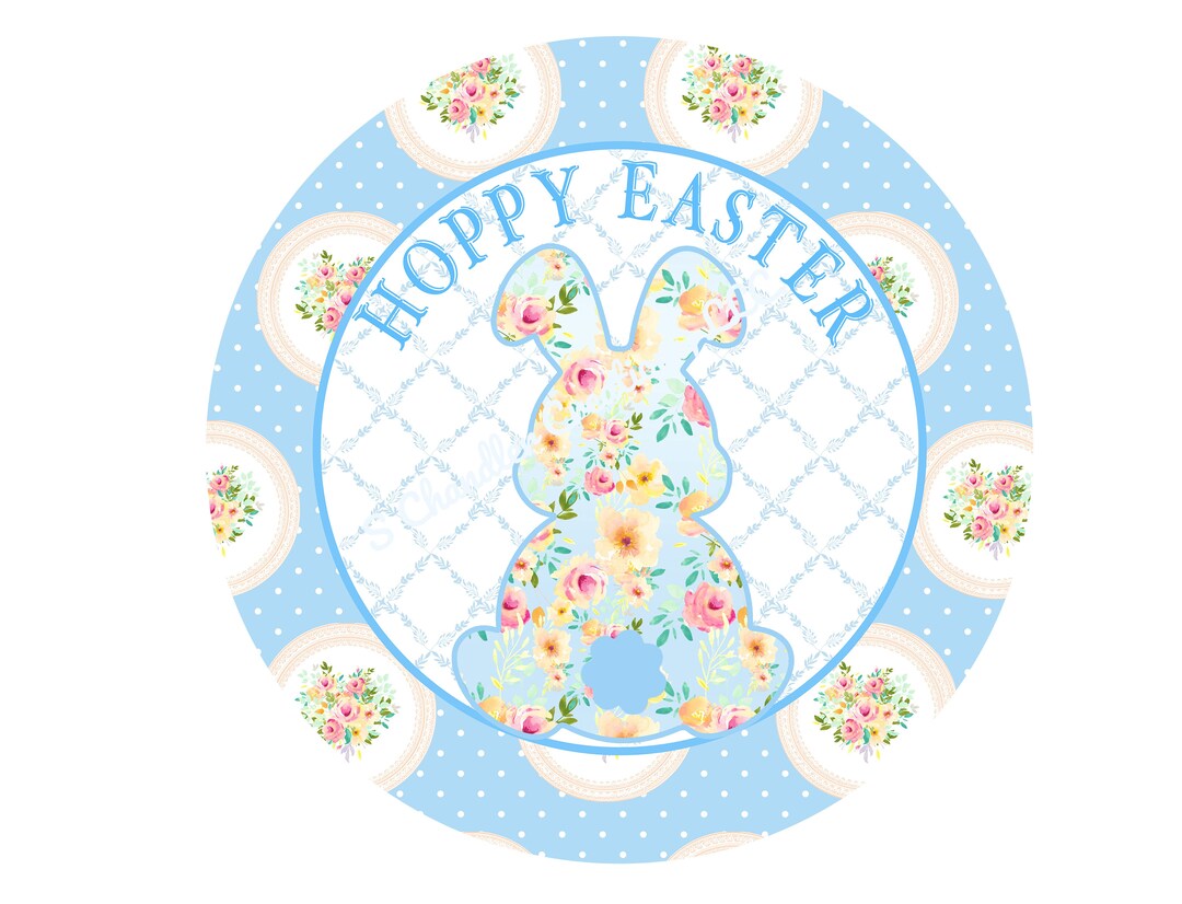 Hoppy Easter Wreath Sign,easter Bunny,spring Wreath Sign,easter Wreath ...