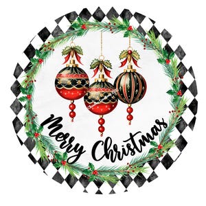 Merry Christmas Ornament Wreath Sign, Christmas Wreath Sign, Wreath Sign,Round Wreath Sign,Signs for Wreaths, Wreath Signs, Ornaments
