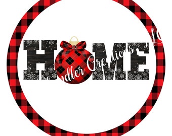 Home Wreath Sign,Christmas Wreath Sign,Wreath Signs, Metal Wreath Sign, Signs for Wreaths, Round Wreath Sign, Door Decor