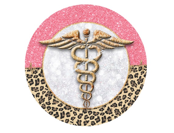 Nurse Wreath sign,Caduceus Wreath Sign,Nurse Appreciation,Metal Wreath Sign,Round Wreath Sign,Signs for Wreaths,UV Coated Metal Sign