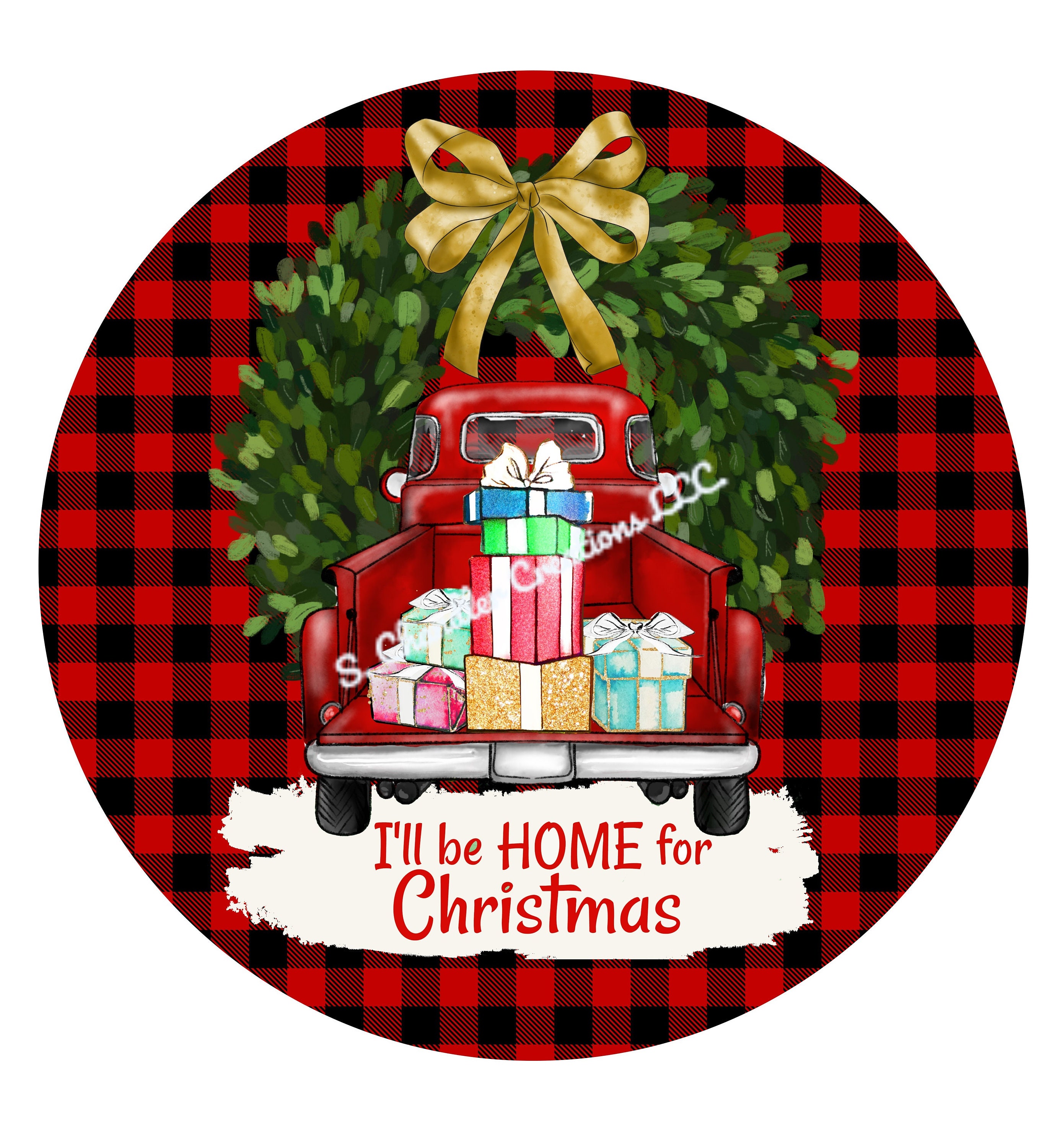 Ill Be Home for Christmas Wreath Signchristmas Wreath Etsy UK