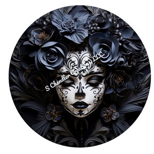 Sugar Skull Wreath Sign, Halloween Wreath Sign,Day of the Dead Wreath Signs, Metal Wreath Sign,Round Wreath Sign,Signs for Wreaths