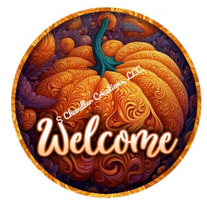 Filagree Welcome Pumpkin Wreath Sign,Fall Wreath Sign,Pumpkin Wreath Sign,Metal Wreath Sign,Signs for Wreaths,Autumn Wreath Sign