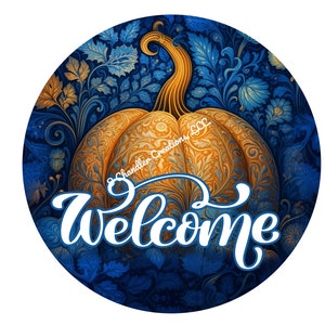 Welcome Filagree Pumpkin Wreath Sign,Fall Wreath Sign,Pumpkin Wreath Sign,Metal Wreath Sign,Signs for Wreaths,Autumn Wreath Sign
