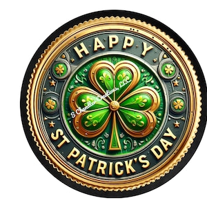 St Patricks Day Wreath Sign,Happy St Patricks Days, 3 leaf clover, Wreath Sign,Metal Wreath Sign,Round Wreath Sign,Signs for Wreaths