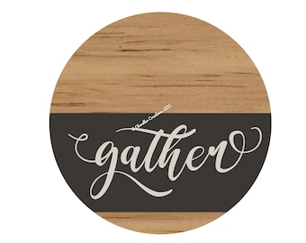 Gather Wreath Sign,Fall Wreath Sign,Fall Floral Wreath Sign,Autumn Metal Wreath Sign,Round Wreath Sign,Signs for Wreaths,Wreath Signs