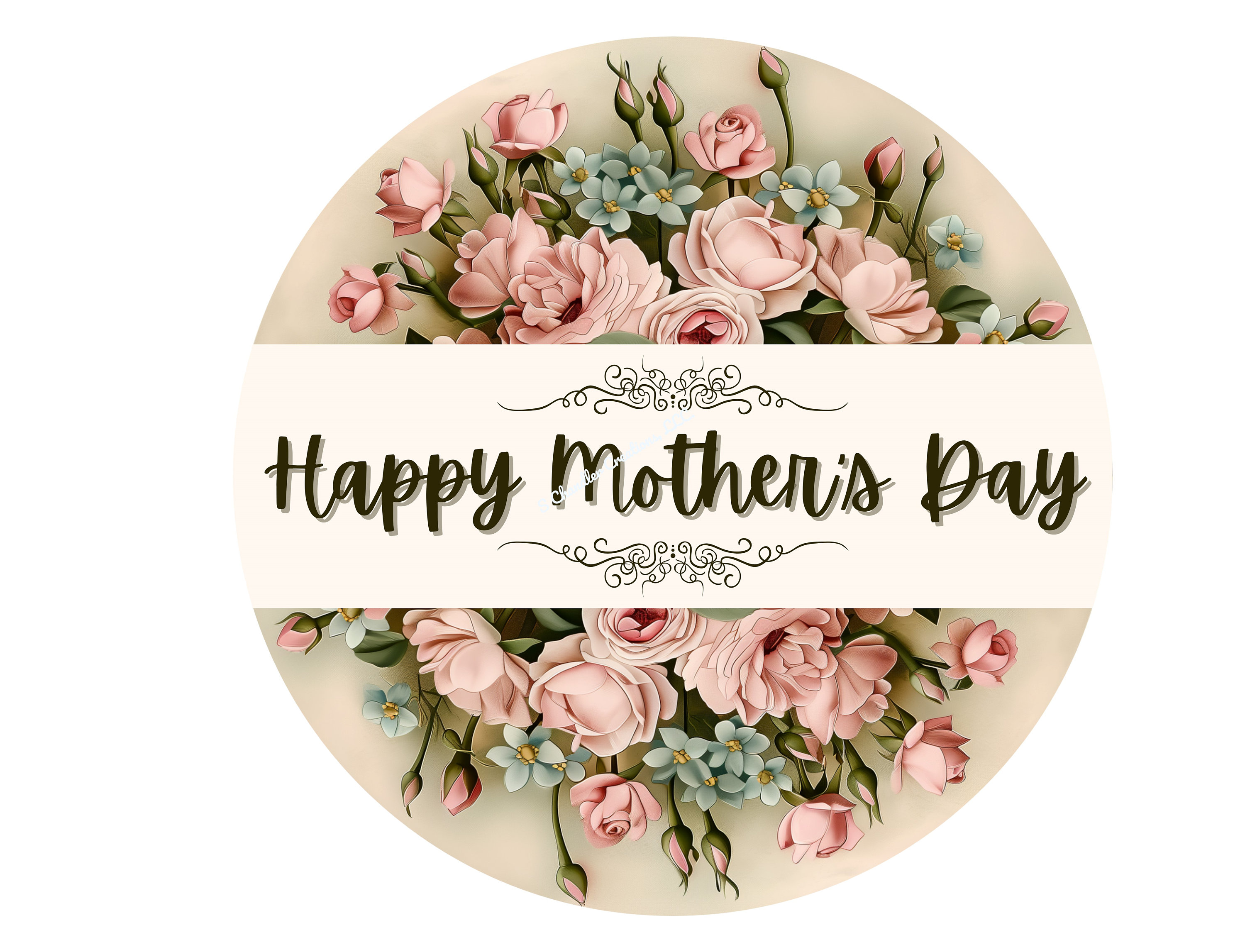 Happy Mothers Day Wreath Sign, Mothers Day Gift, Metal Wreath Sign
