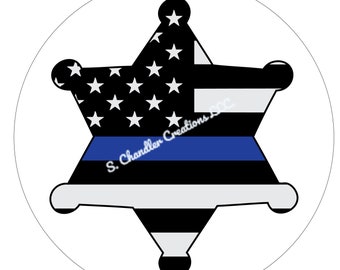 Police Wreath Sign,Sheriff Badge Wreath Sign,Police Support Wreath Sign, Wreath Sign, Metal Wreath Sign, Round Wreath Sign, Sign for Wreaths