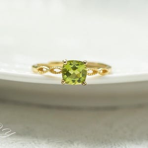 18K Gold Peridot Ring: August Birthstone, Sterling Silver