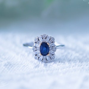 Natural Blue Sapphire Ring, Genuine Gemstone Sapphire, Solid Sterling Silver Ring, September Birthstone Ring, Anniversary Gift Ring