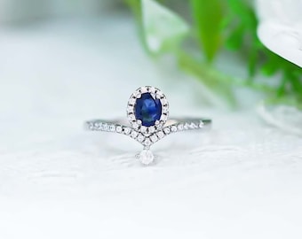 Natural Sapphire Ring, Sapphire Jewelry, Genuine Sapphire, September Birthstone, Sapphire Rings For Women