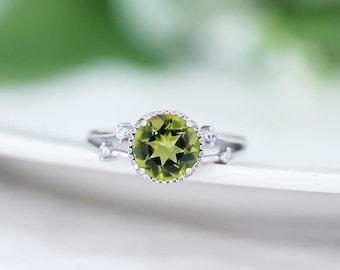 Bague En Argent Massif 925 Avec Péridot Naturel Biseauté 21x16mm - Taille 58 - Neuf Avec étiquettes