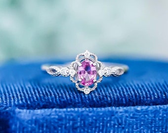 Pink Sapphire Ring | Sterling Silver Ring | Faceted Sapphire | Real Pink Sapphire | Promise Ring | Rings For Women