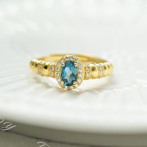 Blue Topaz Ring In Sterling Silver, Heart-shaped Topaz, Gemstone Ring, Unique Ring, Handmade Topaz Jewelry For Women, Special Gift For Love
