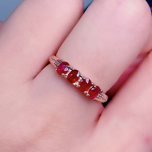 Natural Ruby Ring, Minimalist Ring, Birthstone Ring, Dainty Ring, Stacking Ring, Promise Ring, Gift For Her, Anniversary Birthday Gift