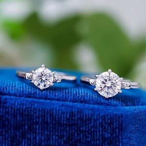1ct | 2ct Moissanite Ring Jewelry | Dainty Moissanite Clarity VVS1  Color D | Solitaire Ring | Engagement Ring | Promise Ring | Gift for Her