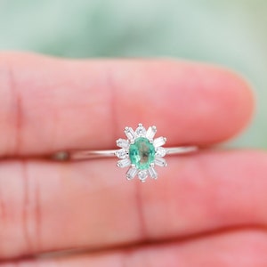 Natürlicher Smaragd-Ring, Smaragd-Edelstein-Ring, Mai-Geburtsstein-Ring, massiver 925er-Sterlingsilber-Ring, Gold-Smaragd-Ring, Geschenk für Sie