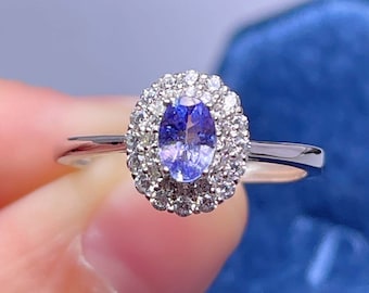 Tansanit Ring: Sterling Silber, Dezember Geburtsstein