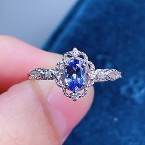 Handmade Tanzanite Ring, Natural Tanzanite Ring, Genuine Sterling Silver Ring, December Birthstone Ring, Ring Gift For Her