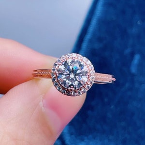 1ct Round Cut Moissanite Ring, Sterling Silver Ring, Simple Dainty Ring, Moissianite Diamond, Personalized Gift, Free Shipping, Engraving