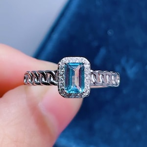 London Blue Topaz Sterling Silver Ring: December Birthstone