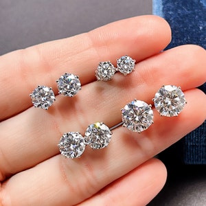 9K/14K/18K Gold Moissanite Earring Stud Earring | Round Cut Moissanite Stud | Moissanite Earring | Wedding Anniversary Stud | Wedding Gift