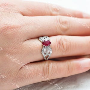 Real Natural Ruby Ring, Sterling Silver, July Birthstone, Promise Rings, Dainty Ring For Woman
