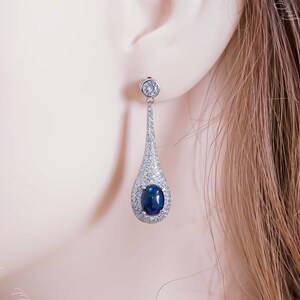 Black Opal Earrings, Opal Drop Earrings, Sterling Silver Earrings, Genuine Black Opal