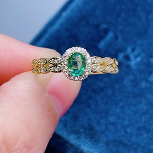 Natural Emerald Ring, Raw Emerald Ring, Gold Ring, May Birthstone Ring Jewelry, Personalized Gift for Her
